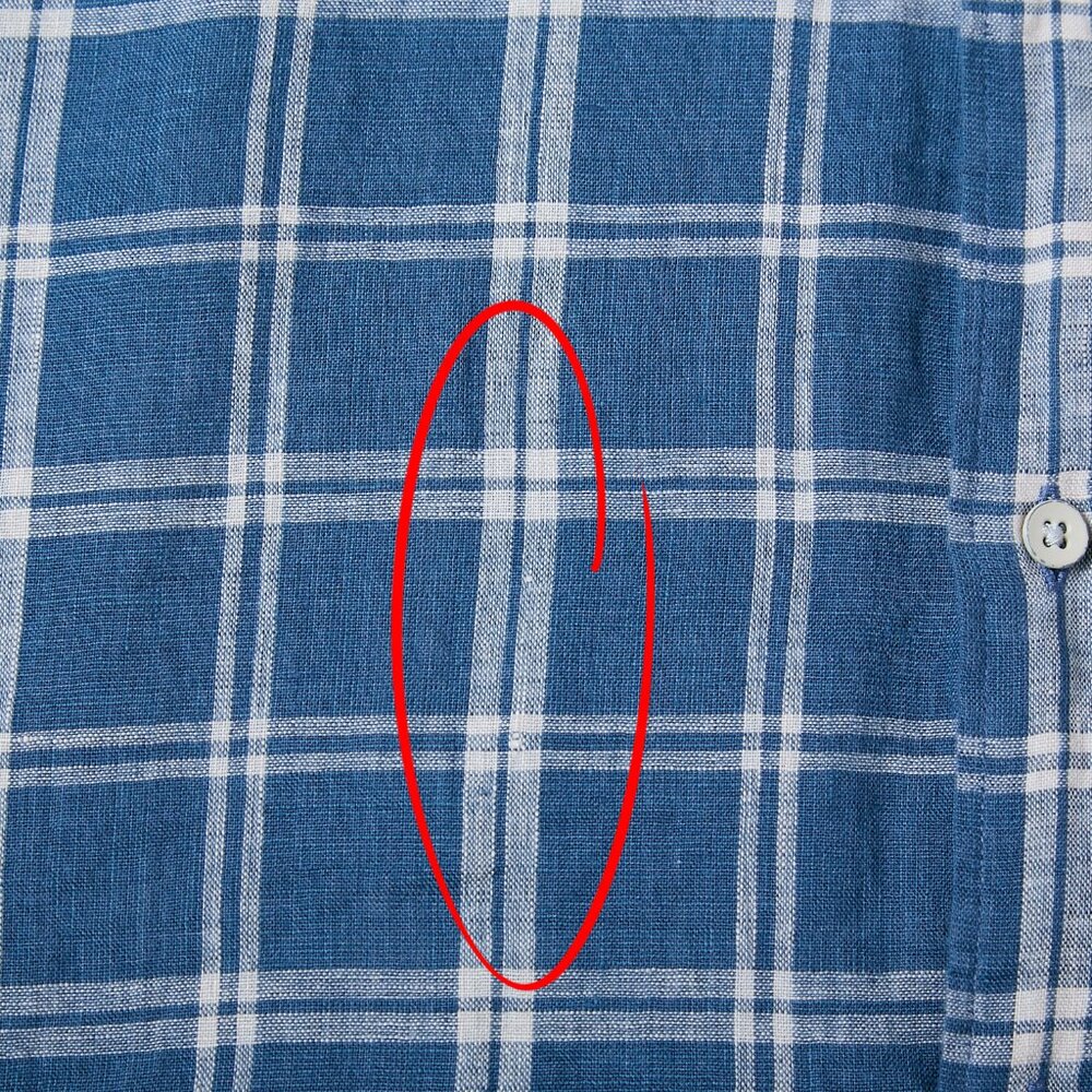 Faherty Laguna 100% Linen Nightfall Plaid Button Down Blue Shirt XXL - Picture 9 of 14